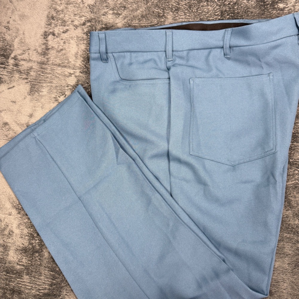 John Blair‎ Trousers Men 42L Light Blue Straight Leg Polyester Pants